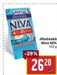 Sýr Niva Jihočeská 45% Madeta