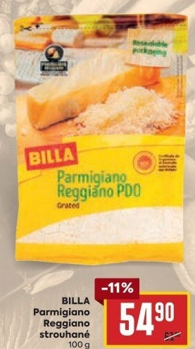 Sýr Parmigiano Reggiano strouhaný Billa