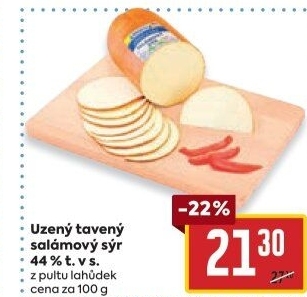 Sýr uzený salámový 44% Jihočeský Madeta