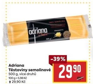 Těstoviny semolinové Adriana