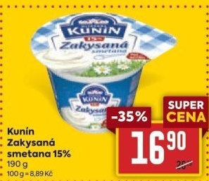 Zakysaná smetana Mlékárna Kunín 15%