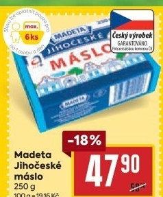 Máslo Jihočeské Madeta