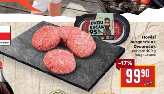 Hovězí burger dvouručák Láďa Grileman Kostelecké uzeniny
