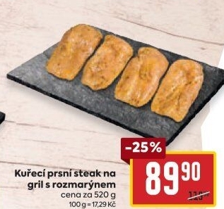 Kuřecí prsní steak na gril