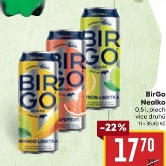 Nealkoholické pivo ochucené Birgo