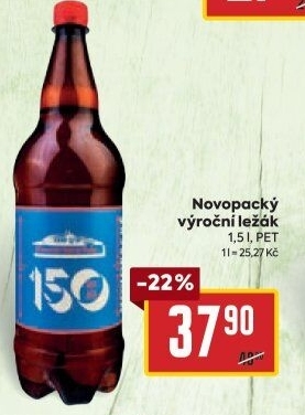 Pivo Novopacký výroční ležák Pivovar Nová Paka