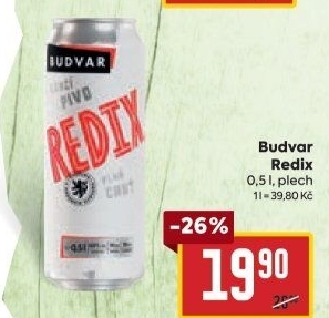 Pivo světlé výčepní Redix Budweiser Budvar