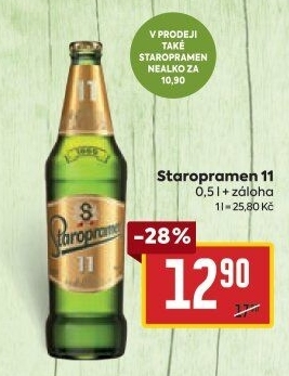 Pivo světlý ležák 11° Staropramen