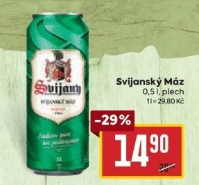 Pivo světlý ležák 11° Svijanský Máz Svijany