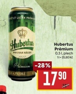 Pivo světlý ležák Prémium Pivovar Hubertus