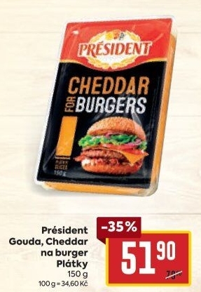 Sýr Gouda na burger Président