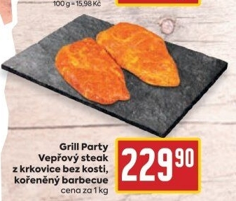 Vepřový steak z krkovice bez kosti marinovaný Grill Party