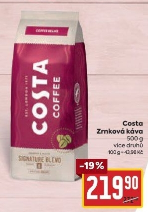 Zrnkové kávy Costa Coffee
