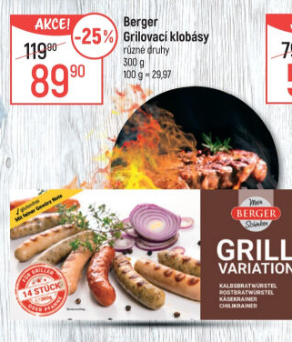 Grilovací klobásy Berger