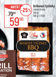 Grilovací tyčinky barbecue Příbramská uzenina