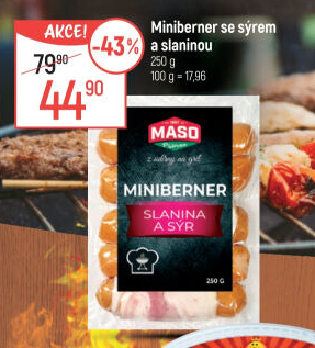 Miniberner se sýrem a slaninou Příbramská uzenina