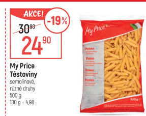 Těstoviny semolinové My Price
