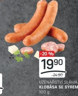 Klobása se sýrem Sláma