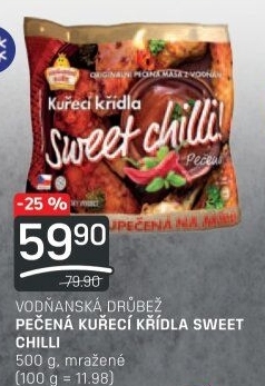 Kuřecí křídla pečená mražená Sweet chilli Vodňanské kuře