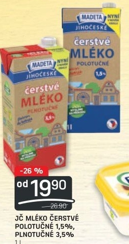 Mléko čerstvé Jihočeské Madeta