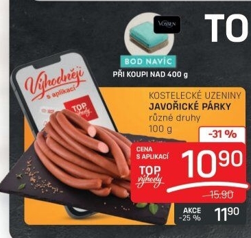 Párky javořické Kostelecké uzeniny