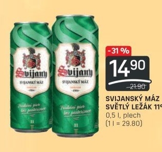 Pivo světlý ležák 11° Svijanský Máz Svijany