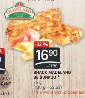 Snack Madeland se šunkou La Lorraine