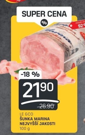 Šunka Marina nejvyšší jakosti LE&amp