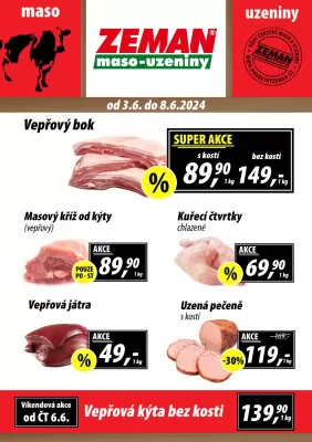 akční leták ZEMAN maso - uzeniny 3.6.2024-8.6.2024