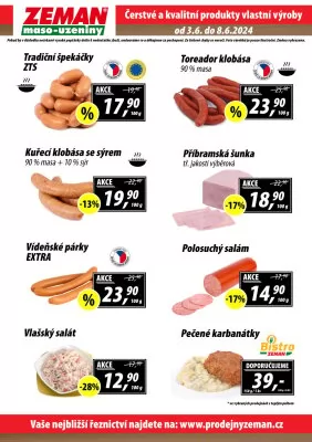 akční leták ZEMAN maso - uzeniny 3.6.2024-8.6.2024