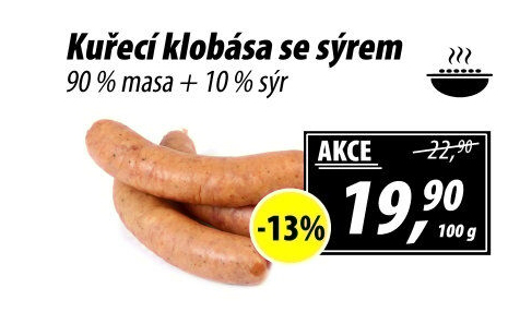 Kuřecí klobása se sýrem