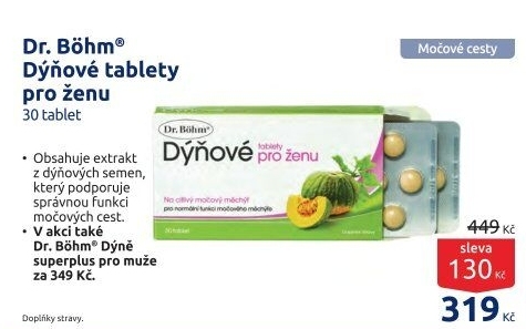 Doplněk stravy Dýňové tablety pro ženy Dr. Böhm