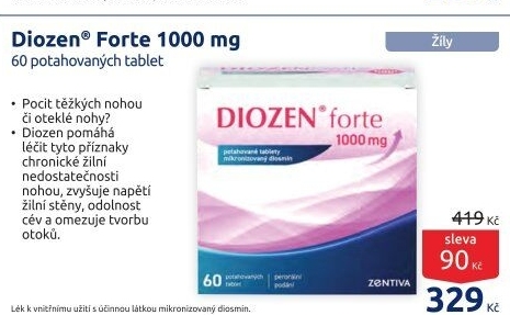 Doplněk stravy pro žilní systém Diozen Forte
