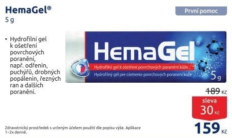 Gel urychlující hojení Hemagel Apotex