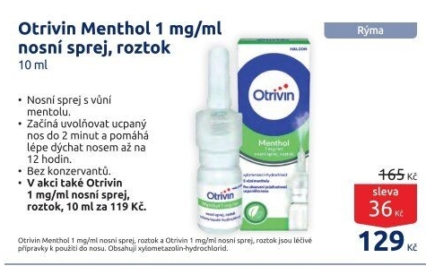 Nosní sprej 1 mg/ml Otrivin