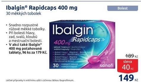 Tablety proti bolesti Rapidcaps Ibalgin