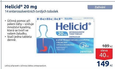 Tablety proti pálení žáhy Helicid