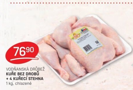 Kuře + 4 kuřecí stehna Vodňanské kuře