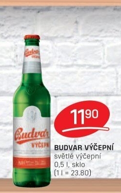 Pivo světlé výčepní Budweiser Budvar
