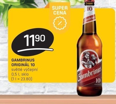 Pivo světlé výčepní Originál 10° Gambrinus
