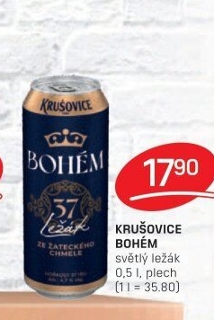Pivo světlý ležák Bohém Krušovice
