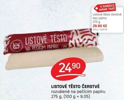 Těsto listové rozválené Lef