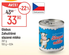 Mléko zahuštěné slazené Globus