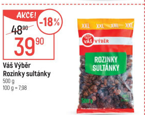 Rozinky sušené Sultánky Váš Výběr