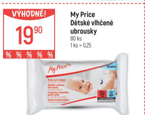 Vlhčené ubrousky dětské My Price
