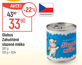 Mléko zahuštěné slazené Globus