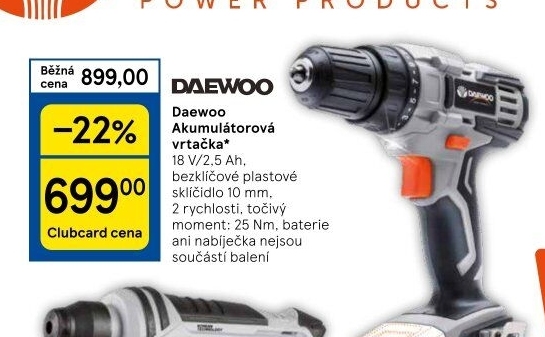 Aku vrtačka Daewoo