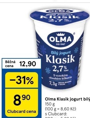 Bílý jogurt Klasik Olma