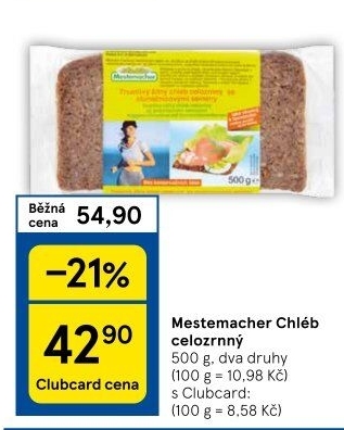 Chléb celozrnný Mestemacher