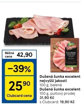 Dušená šunka nejvyšší jakosti Excelent Beskydské uzeniny Chodura